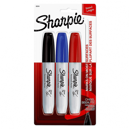 Sharpie Chisel Tip Set 3 Colores, ROTULADORES