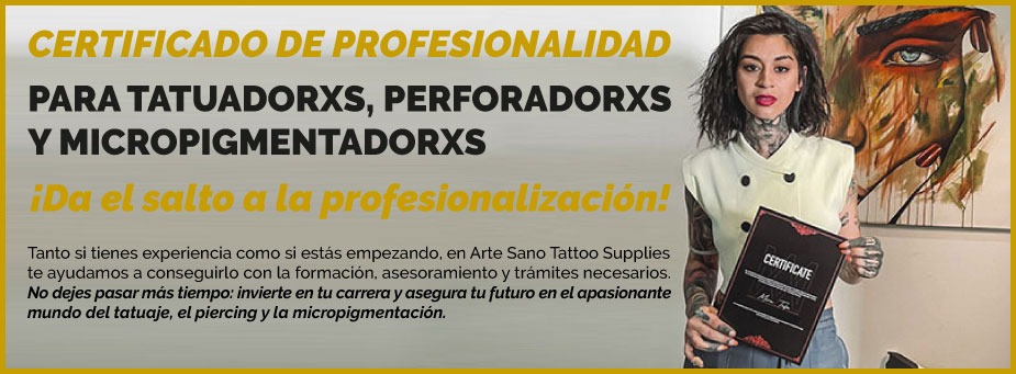 Certificado de profesionalidad para tatuadores, perforadores y micropigmentación 